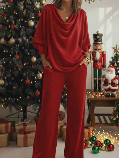 【S-5XL】Set confortabil din două piese, tricou și pantaloni din catifea