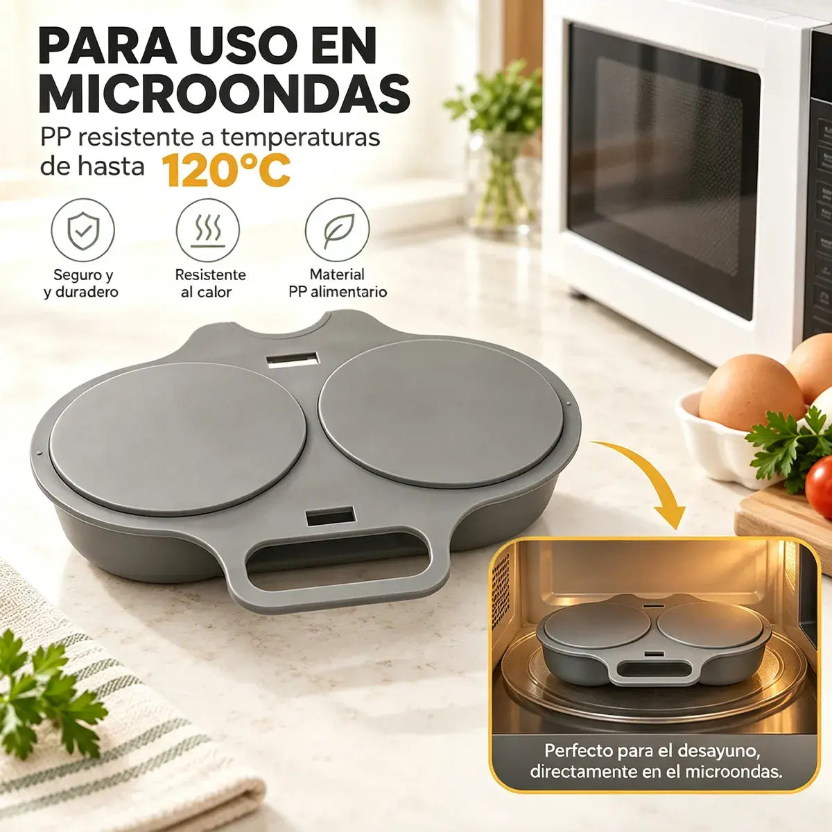 🎁2 bucăți 119 lei💥Poșor de ouă la microunde: Cavitate dublă, antiaderent și ușor de curățat.🏠