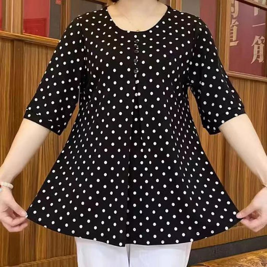 【L-5XL】Ženski top s točkastim izrezom